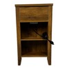 Gulches Farmhouse End Table Bedside Table with Charging Station,Night Stand with Barn Door & Drawer, Storage for Bedroom Living Room, Brown - 4 of 4