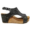 Very G Womens Isabella Tooled 2 Wedge Heel Platform Sandal, Charcoal - 2 of 4