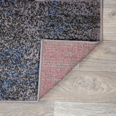 Contemporary Modern Blue Geometric 8' x 10' Synthetic Area Rug