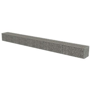 vidaXL Gabion Wall with Covers Galvanized Steel 236"x19.7"x19.7" - 1 of 4