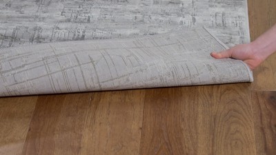 Gray Abstract Low Pile Square Area Rug