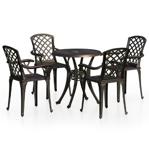 vidaXL Bistro Set Cast Aluminum Balcony Furniture Multi Colors 3/5 Piece - Bronze 4 - 1 of 4