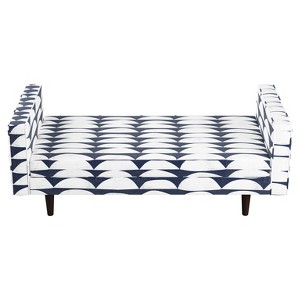 Weston Queen Adult Welted Daybed - Halfmoon Navy Ground - Cloth & Co., Blue Print