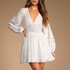 Coolmee Women's Long Sleeve Mini Dress Casual A Line Flowy Loose Vacation Party Babydoll Short Dresses - 4 of 4