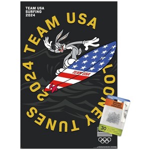 Trends International Looney Tunes x Team USA - Surfing Unframed Wall Poster Prints - 1 of 4