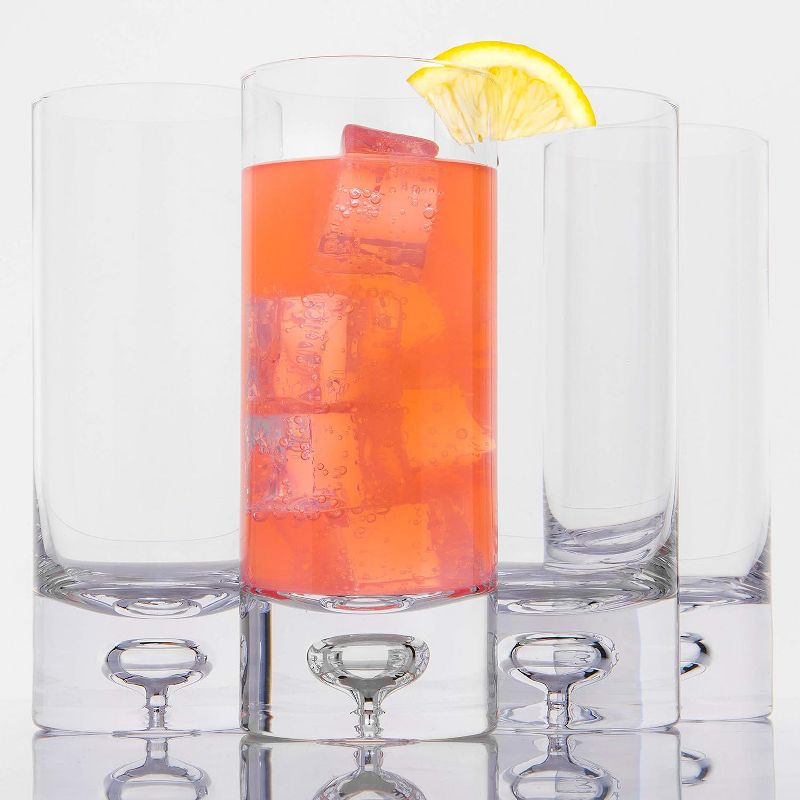 LEMONSODA Premium Crystal Bubble-Base Highball Drinking Glasses - Set of 4 - 12OZ, 4 of 6