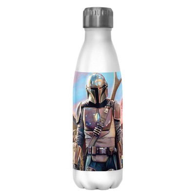 Star Wars: The Mandalorian Stainless Steel Water Bottle with Built-In Straw