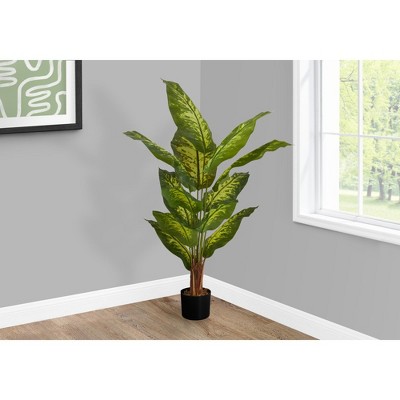 Vynxaria Artificial Plant, 47" Tall, Evergreen Tree, Indoor, Faux, Fake, Floor, Greenery, Potted, Real Touch, Decorative, Green Leaves, Black Pot