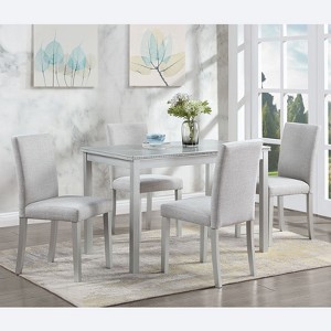NicBex Dining Table Set for 6 Morden Kitchen Table with MDF Tabletop, Crystal Decoration and 4 PU Chairs for Dining Room - 1 of 4