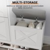 Shoe Cabinet with 2 Flip Drawers with Padded Seat Cushion - Narrow Shoe Organizer Rack for Entryway, Front Door, Foyer, Hallway, Antiseptic Wood - 4 of 4