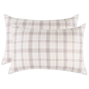 Plaid Flannel Cotton Classic Modern Farmhouse Pillowcases, Set of 2 by Blue Nile Mills - 1 of 4