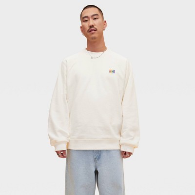 Levi's® Pride Relaxed Fit Graphic Fleece Crew Neck Pullover Sweatshirt - White