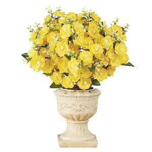 Collections Etc Stunning Artificial Quince Bushes - Set of 3 - 1 of 4