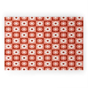 Grace Fall Retro Flower Pattern Welcome Mat - Society6 - 1 of 2