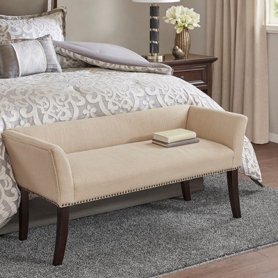 NicBex 49.5" Welborn Ottoman Bench with Nailhead Trim,Polyester Upholstered End of Bed Bench,Accent Bench for Bedroom & Living Room,Bedroom Furniture