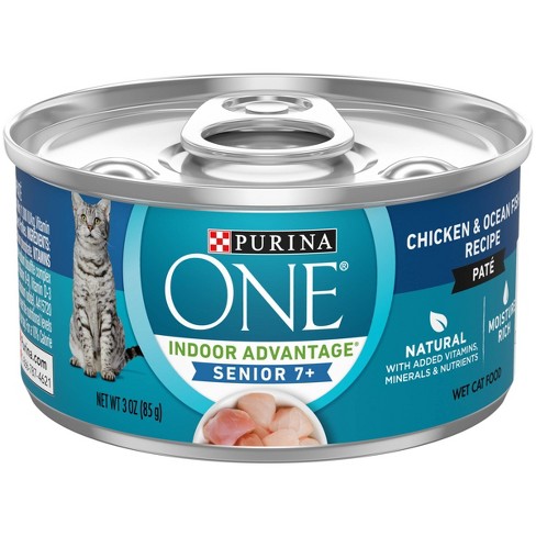 Purina ONE Indoor Advantage Senior 7+ Chicken and Ocean Whitefish Wet Cat Food - 3oz - image 1 of 4