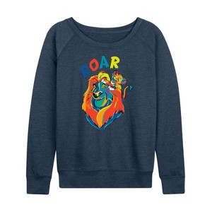 Women's - Disney - Mufasa & Simba Lightweight French Terry Wide Neck Long Sleeve Shirt - 1 of 4
