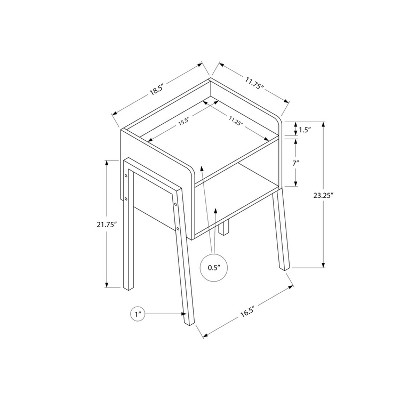 Modern Industrial Stone-Look Accent Table with Black Metal Legs