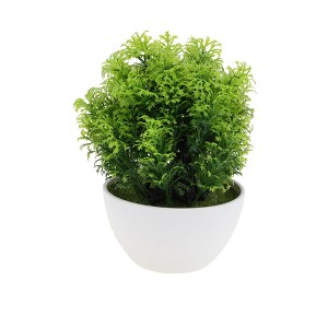 Unique Bargains Artificial Plants Frosted Pine Topiary Plastic 2.17"x2.17"x6.69" 1 Pc - 1 of 4