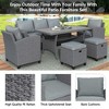 JUJABU 6-Piece Wicker Patio Garden Backyard Sofa Set with Cushion, 2 Stools and Coffeetable - 4 of 4