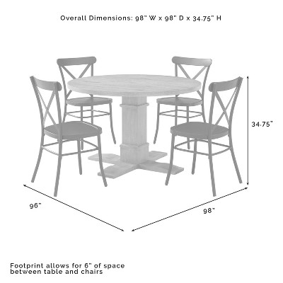 Rustic Brown and Matte Black 5-Piece Round Dining Set with Camille Chairs
