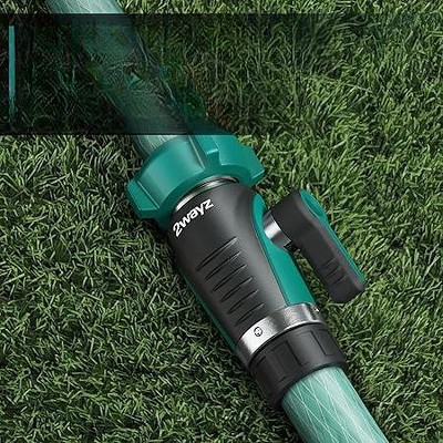 2WAYZ Heavy Duty Green and Black Garden Hose Shut Off Valve
