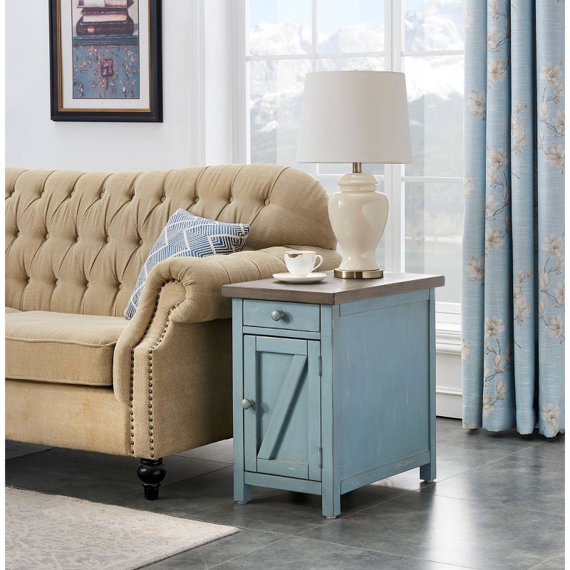 Skye Occasional 1 Drawer and 1 Door Chairside Cabinet Blue - Treasure Trove Accents, 5 of 9