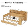 KTMBDW Twin/Full Size Daybed with Storage Shelves and Trundle Bed, Wooden Bed with Study Desk for Bedroom, Guest Room, No Boxing Spring Needed - 4 of 4