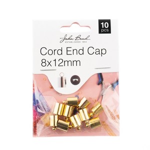 John Bead Must Have Findings Metal Gold 8x12mm Cord End Caps for Jewelry Making Findings, 10 Pieces - 1 of 3