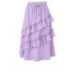 Girls Ruffled Skirts Summer Highwaist Maxi Skirts for Girls A-line Adjustable Drawstring Skirts with Irregular Hem - 2 of 4