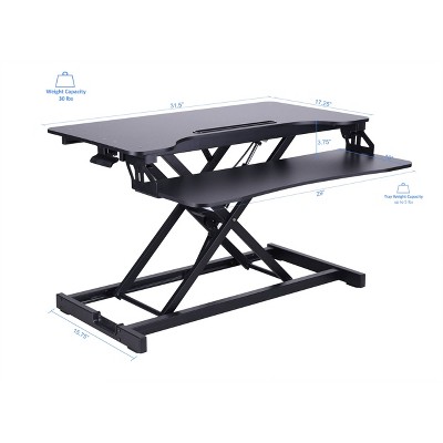 ErgoFlex 34.5" Black Height Adjustable Dual Monitor Desk Riser