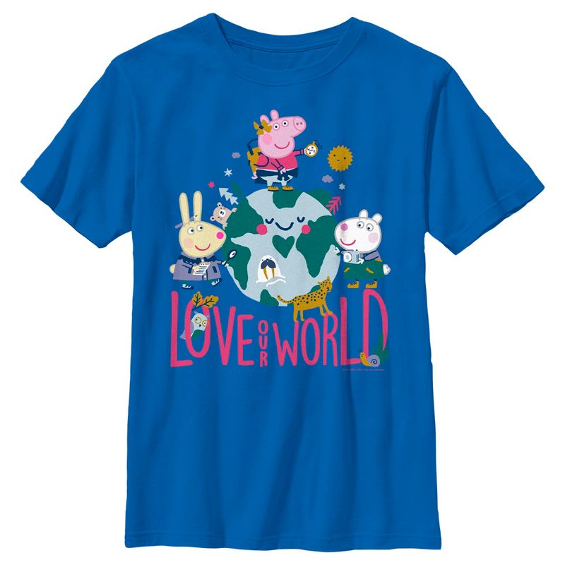 Boy's Peppa Pig Love Our World T-Shirt, 1 of 6