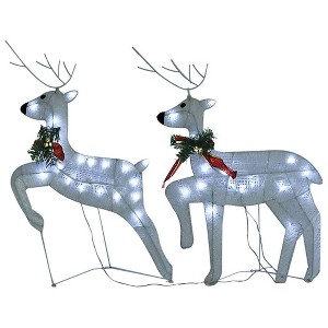 vidaXL Christmas Reindeers Decoration Christmas Lighting Display with LEDs - White 2 - 1 of 4