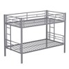 VECELO Metal Bunk Bed Over Twin, Industrial Bunkbeds with Ladder and Full-Length Guardrail - 4 of 4