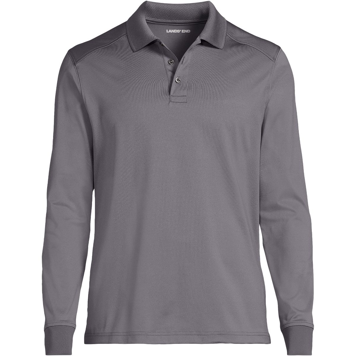 Lands' End School Uniform Men's Long Sleeve Rapid Dry Polo Shirt - thumbnail 4