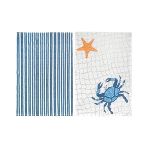 C&F Home Crab Stripe Printed Kitchen Towel Set of 2 - 1 of 3