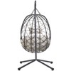LeisureMod Summit Outdoor Egg Swing Chair for One Person, Grey Steel Frame with Cushions, Hanging Patio Chair for Garden or Balcony - 2 of 4