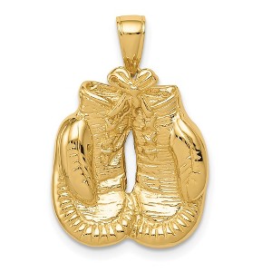 Black Bow Jewelry 14k Yellow Gold Polished Boxing Gloves Pendant - 1 of 4