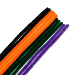 John Bead Fluffy Pipe Cleaners Chenille Stems for Art School Craft Supplies, 12in x 6mm Halloween Mix 100 Pieces - 1 of 3
