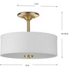 Progress Lighting, Inspire Collection, 2-Light Semi-Flush Mount, Satin Brass, Summer Linen Shade - 2 of 4