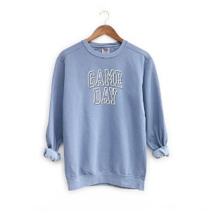 Simply Sage Market Women's  Garment Dyed Graphic Sweatshirt Embroidered Game Day Arched - 1 of 3