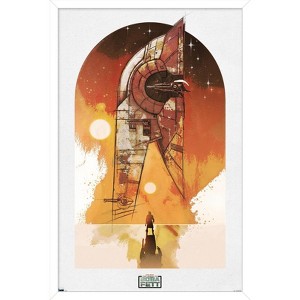 Trends International Star Wars: The Book of Boba Fett - Boba and Firespray Framed Wall Poster Prints - 1 of 4
