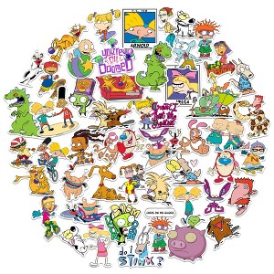 Nickelodeon 90'S Sticker Pack Die Cut Vinyl Large Deluxe Stickers Variety Pack of 50 - 1 of 4