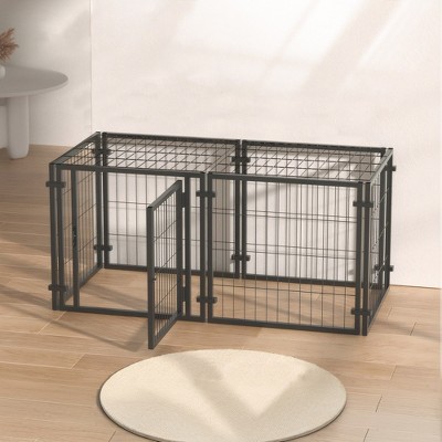 JUJABU 47.2" Metal Dog Crate for Small Medium Large Dogs, for Indoor & Outdoor
