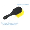 Unique Bargains Black Short Handle Wheel Tire Brush Yellow Soft Bristle Car Wash Brush for Car Tire Cleaning Dirt Road Grime - 4 of 4