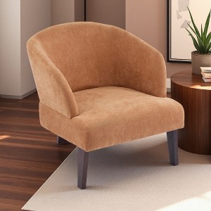 Modern Fabric Accent Chair with Round Back and Plush Foam Seat - 1 of 4
