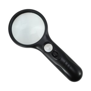 Unique Bargains Magnifier All-Black Illuminated Dual Lens Magnifier 3X & 45X 3x AAA Batteries Needed Not Included Black 2.95" 1 Pc - 1 of 3