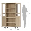 63 Inch Tall Storage Cabinet with Glass Doors, Kitchen Pantry Cabinet 5 Tier Bathroom Cabinet with Doors Adjustable Shelves - 3 of 4