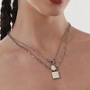 SOHI Women's Metallic Silver The Sailor's Multi-Layer Necklace - 4 of 4