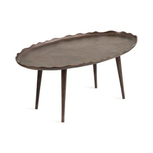 Kate and Laurel Alessia Oval Coffee Table, 34x20x15, Bronze - 1 of 4